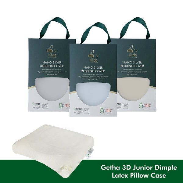 Getha 3D Junior Dimple Pillow Case - Tencel Nano Silver Fabric (XS)