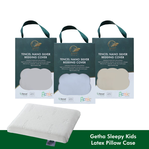Getha Sleepy Kids Latex Pillow Case - Tencel Nano Silver Fabric