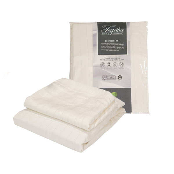 Getha 3PCS Togetha Silver Fibre Combo-Style Bed Sheet Set
