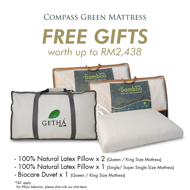 Free Gifts worth RM2438 Getha Compass Green Mattress
