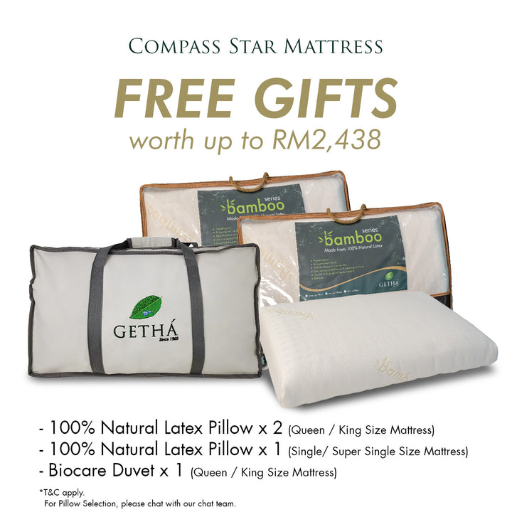 Free Gifts worth RM2438 Getha Compass Star Mattress