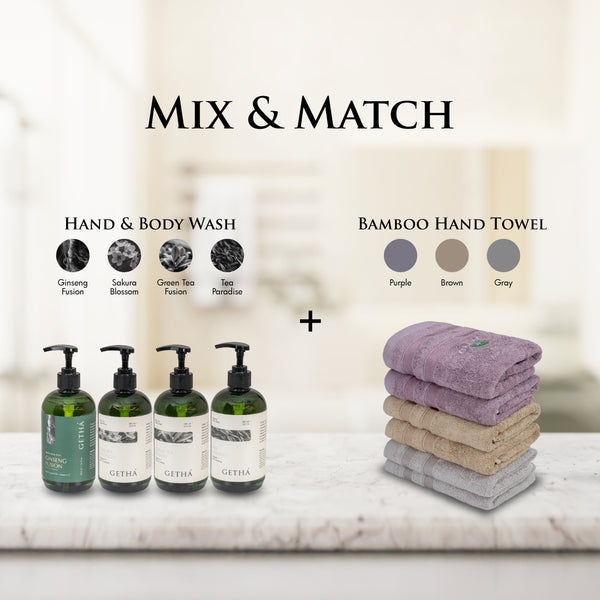 [MIX & MATCH] Getha Premium Hand and Body Wash & Bamboo Hand Towel
