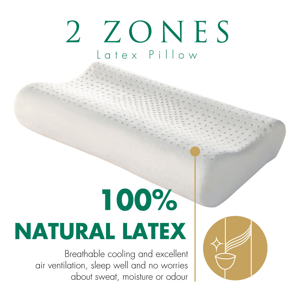 Getha 2 Zone Latex Pillow (Cotton Fabric / Tencel Fabric)