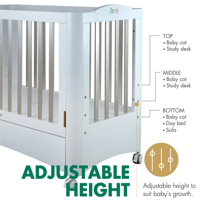 Adjustable Height Baby Cot