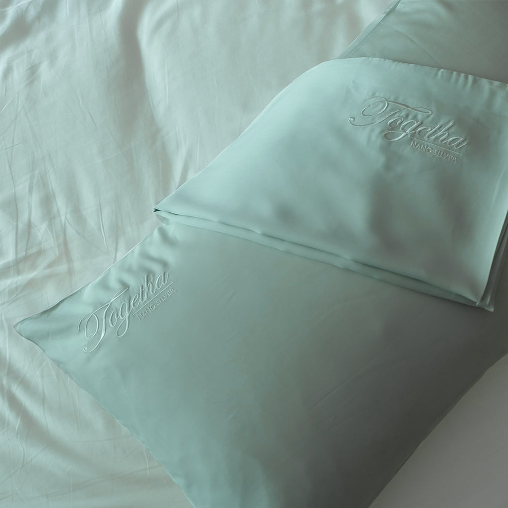 Tencel Nano Silver Antibacterial Adult Blue Color Pillowcase