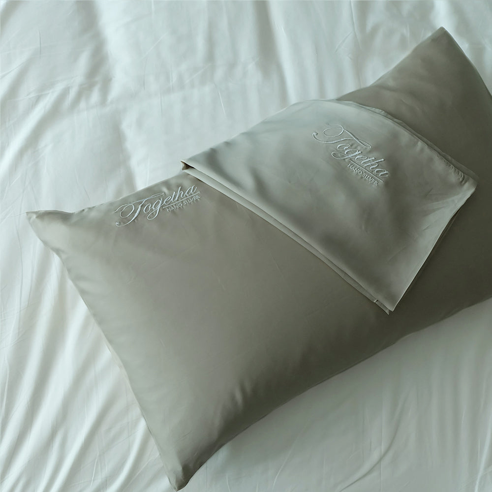 Tencel Nano Silver Antibacterial Adult Grey Color Pillowcase