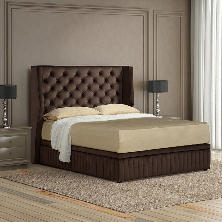 Automatic Leaf Bed Frame brown color Getha Online Malaysia