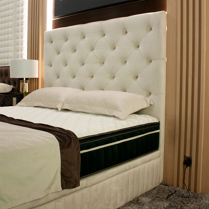 Beige color headboard for bed