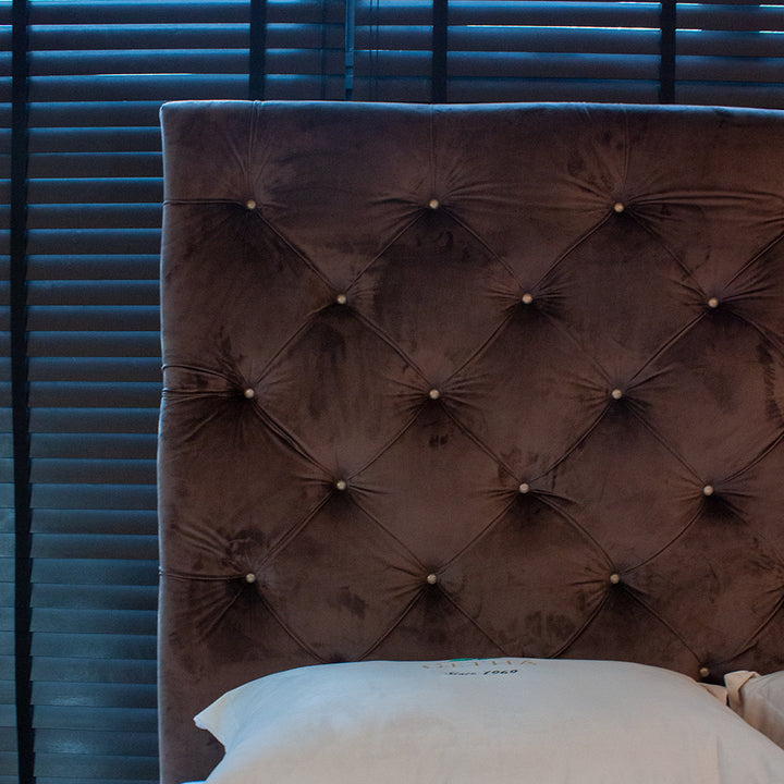 Tall headboard height brown color