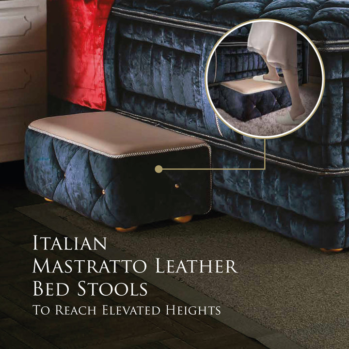 Italian Mastratto Leather Bed Stools