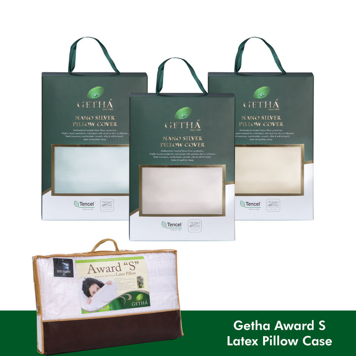 Getha Award S Latex Pillow Case - Tencel Nano Silver Fabric