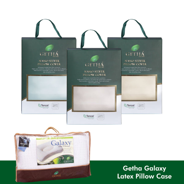 Getha Galaxy Latex Pillow Case - Tencel Nano Silver Fabric