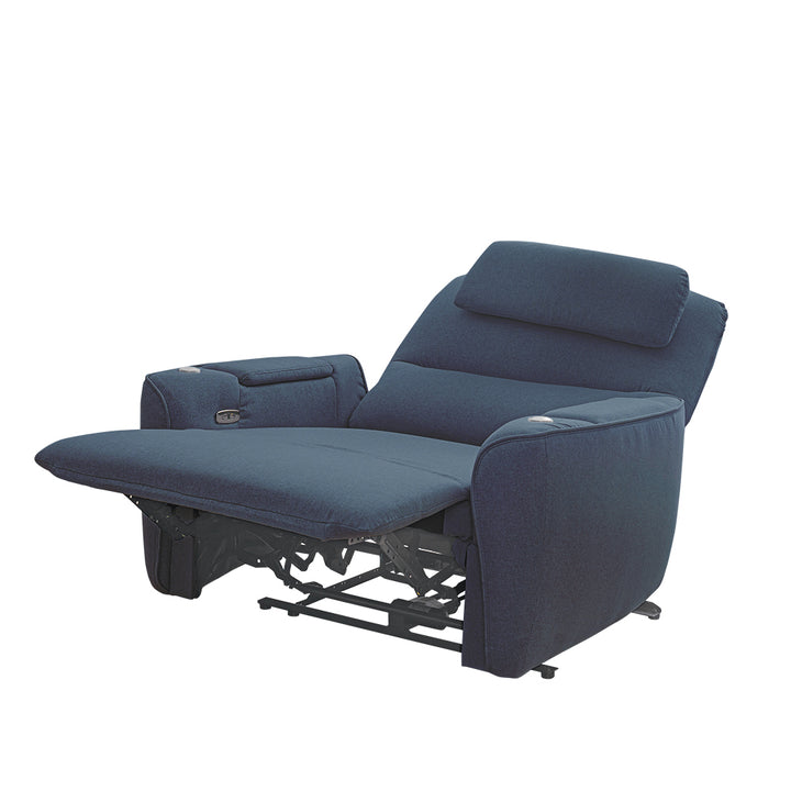 Recliner Chair Extented with Full Fabric and Radiation Protection Denim Blue Color