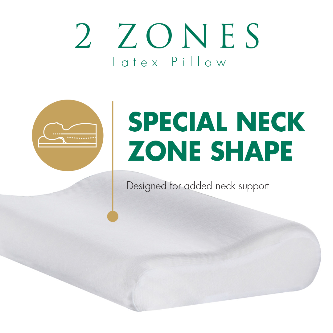 2 Zones Latex Pillow Special Neck Support